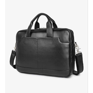 Leather Laptop Briefcase Waterproof Travel Messenger Duffle Bag 15.6”